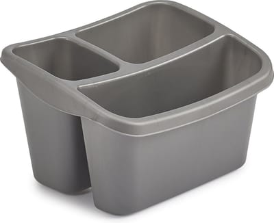 Whitefurze Gootsteenorganiser - Kunststof - 20 x 24 x 15 cm - Grijs