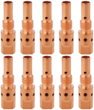 Dailygoods- Gas Nozzle Houder - 10 Stuks - M6 Schroefdraad - Messing met Kopercoating - Compatibel met MB 25/250 - Hittebestendig - Lasfakkel