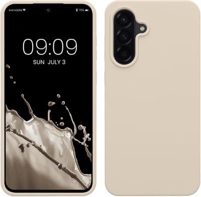 kwmobile telefoonhoesje geschikt voor Samsung Galaxy A56 5G - Hoesje met siliconen coating - Smartphone case in mat crème