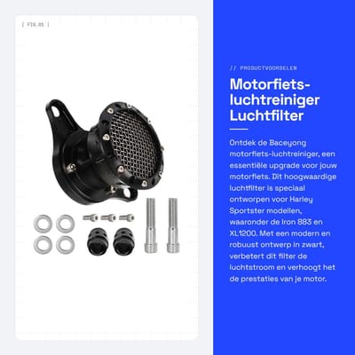 Dailygoods- Luchtreiniger Motorfiets - Aluminiumlegering - Compatibel met Ha-rley Sportster - Luchtfilter - Zwart - 129x94x83mm