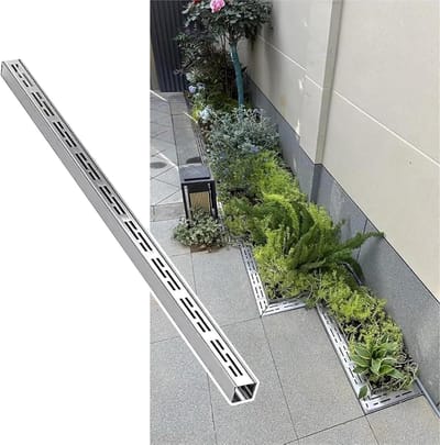 Drainagekanaalsysteem - Afvoergoot - Wateroverlast voorkomen - Roestvrijstalen constructie - Diverse maten - Zilverkleurig
