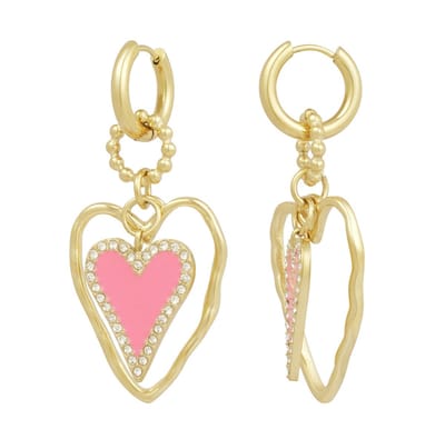 Oorbellen Lovers Madhouse - Roze, goudkleurig - Verkleuren niet - 2.25 x 5.30 Cm - Gold plated - Damesdingetjes