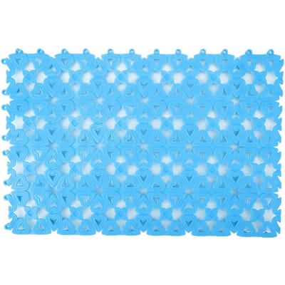 Hond Kat Huisdiermat Plastic Gekoppelde Holle Antislip Pads voor Huisdierkooimat Badkamervloer (Blauw)