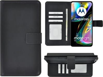 MoDo hoesje Geschikt voor Motorola Moto G82 - Kunstleer Book Case - Zwart