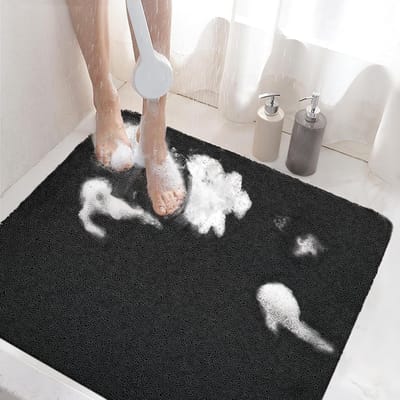 Zachte en Comfortabele Antislip Douchemat voor Badkamer - 60 x 60 cm - Ideaal voor Gezinnen, Kinderen en Senioren - Zwart