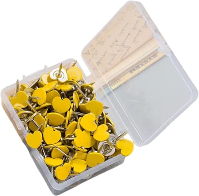 Decoratieve Punaises - Bloemkop Spelden - Notities Bevestigen - Roestvrij Staal - 100 Stuks - Geel