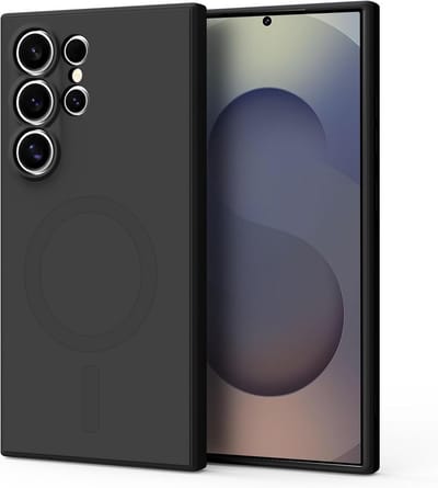 Stravo Hoesje Geschikt voor Samsung Galaxy S24 Ultra – Siliconen Cover Hoes met MagSafe – Slank & Lichtgewicht – Schokbestendig – Anti-Fingerprint – Siliconen Case voor Samsung Galaxy S24 Ultra - Zwart
