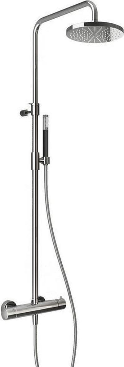 Hotbath Cobber - Stortdoucheset - 200 mm Hoofddouche - 360 mm Hartafstand - Glijstang - Staafmodel Handdouche - Chroom - Hoogglans - Opbouw - 1/2 Inch Aansluiting - V02