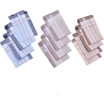 12 Pièces Mouchoirs en Coton 40cm pour Homme Mouchoirs pour Personnes Âgées Mouchoirs Absorbants la Sueur Ensemble
