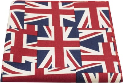 Vierkante Zakdoek Heren in Union Jack Stijl, Rood Wit Blauw Katoen