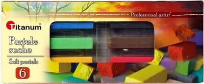Titanum - Serie - Droge Pastelkrijtjes - 6 Kleuren - Hoge Kwaliteit