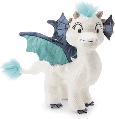 Knuffeldraak Zafura - Zacht Pluche Dier - Knuffelen en Spelen - Met Glittereffect - 27 cm Hoog - Wit