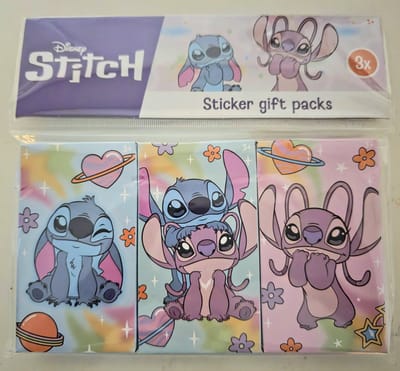 Disney Stitch en Angel - 3 pocket uitdeel doosjes stickers - 3-pack sticker - traktatie - uitdeelcadeautjes