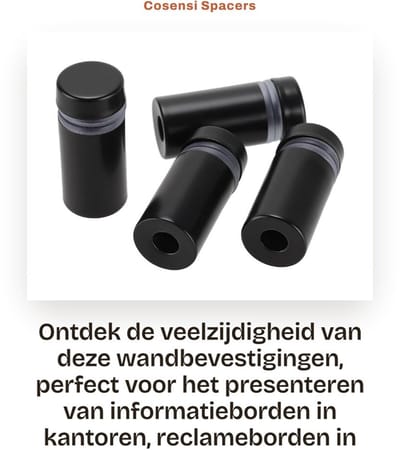 Dailygoods- Wandafstandhouders 15 Stuks - Wandmontage Beugel - Roestvrij Staal - Advertentienagels - 12 mm Diameter - 25 mm Basislengte - Signhouder