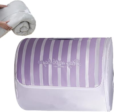 Dekbedovertrek Tas - Opbergzak - Ruimte Besparen - Compressie Systeem - L 55x45cm - Paars