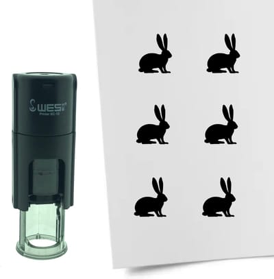CombiCraft Stempel Konijn 10mm rond - zwarte inkt