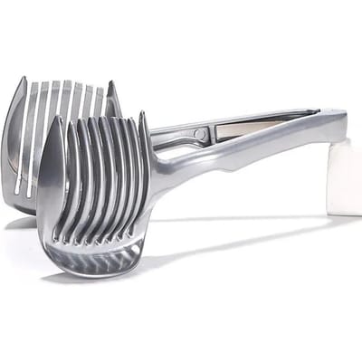 Citroensnijder Klein Multifunctioneel Handclip Tomatensnijder Roestvrij Staal Fruitsnijgereedschap Handmatige Snijder Keukengerei gray