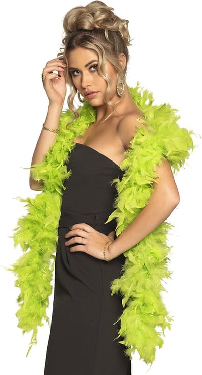 Boland - Verenboa 80 g neongroen Groen - Volwassenen - Unisex - Showgirl - Glitter and Glamour