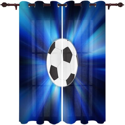 Rond Voetbalnet Schets Slaapkamer keuken Woonkamer decoratieartikelen raamgordijnen voor woonkamer 135W x 60H(cm)