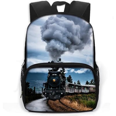 Kinder Kleuterschooltas Cartoon Schoolrugzak Kleine Dagrugzak 16 Inch Locomotief Trein Kinderen Schooltassen voor Jongens Meisjes Boekentas