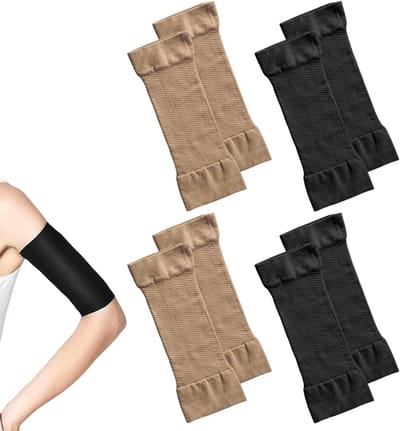 Elastische onderarm sleeves voor sport, zonbescherming en armvormgeving - 4 paar, handwasbaar, 100% nylon spandex katoen