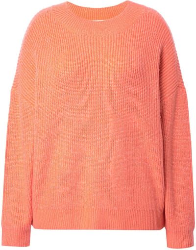 Studio Untold - Dames - Trui oversized ribbreisel - Koraal - Maat 50+