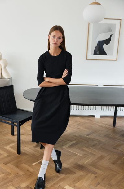 Heide tech jersey dress LS | Black - Black / S