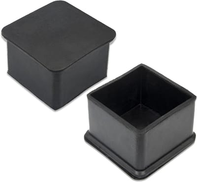 Set van 20 Zwarte Rubberen Vierkante Potdoppen voor Stoelen en Tafels (40x40mm)