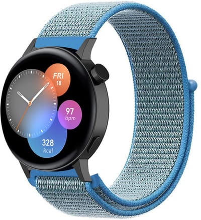 Nylon bandje geschikt voor Huawei GT 3 42mm / Huawei GT 3 Pro 43mm / Huawei GT 2 42mm - Blauw