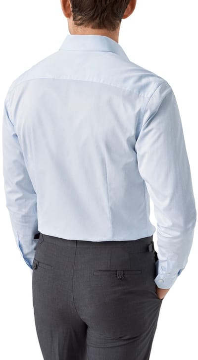 Eton Overhemd Luxury Supima 120 Organic Cotton Twill Mother of Pearl Buttons Licht Blauw / male