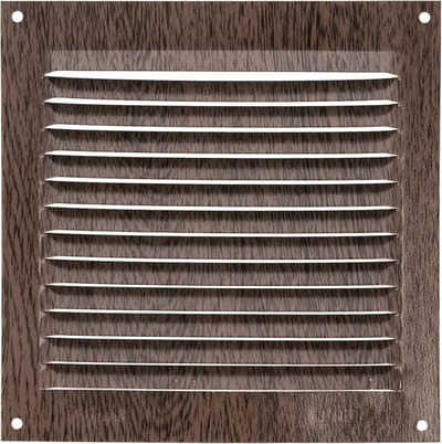 Vierkant Ventilatie Rooster Aluminium - Afzuigrooster voor Keuken en Badkamer - 150x150 mm - Bruin