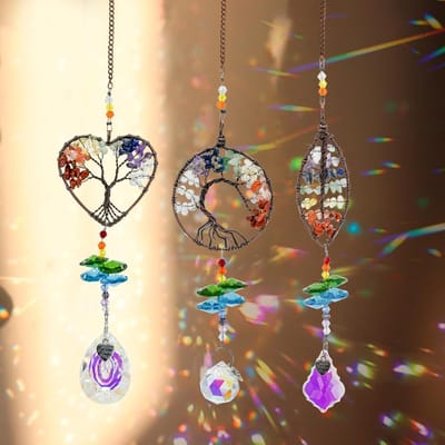 Kleurrijke Crystal Sun Catcher voor Raamdecoratie, 3 Stuks Regenboogmaker met Prismen voor Binnenhuis Versiering en Lichtreflectie