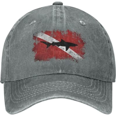 Vintage Haai Duikvlag Retro Sport Denim Pet Verstelbare Snapback Petten Unisex Effen Baseball Cowboy Hoed Adjustable gray