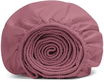 Yumeko kinderhoeslaken percal katoen framboosroze 60x120x15 - Bio, eco & fairtrade