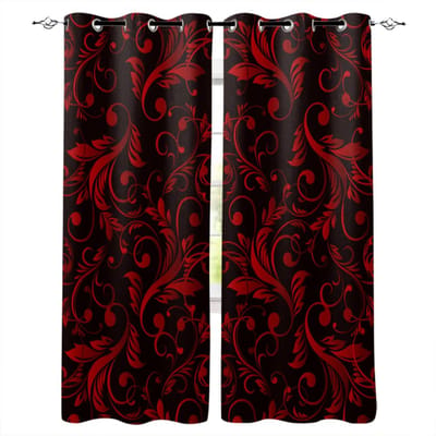 Barokke Gouden Bloemenbladeren Prachtige Raamgordijnen Schilderachtige Gordijnen voor Woonkamer Decoratieve Items Woonkamer 135W x 230H(cm)