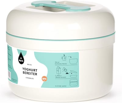 Yoghurtbereider zonder Stroom - Maak Zelf Verse Yoghurt in Mintgroen met Bio-Gist