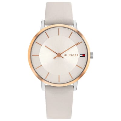 Tommy Hilfiger Pippa 1782671 Horloge - Leer - Grijs - Ø 35 mm
