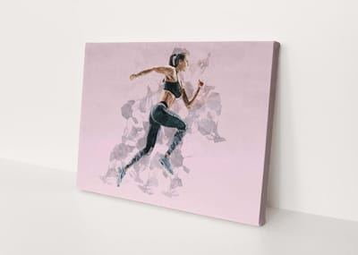 Hardloopster | Polygon Art | Canvasdoek | Wanddecoratie | 30CM x 20CM | Schilderij | Foto op canvas