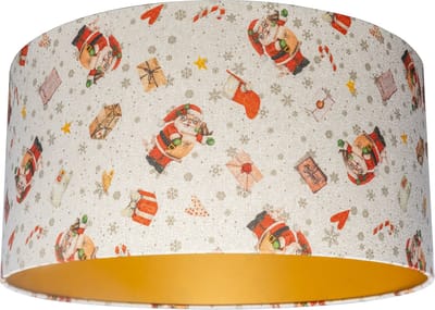 Uniqq Lampenkap met kerstman print 50 cm rond – 25 cm hoog