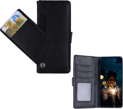 Tablethoes Geschikt voor: Samsung Galaxy S21 Plus Zwart Boekhoesje | Portemonnee Book Case met 5 kaartsleuven