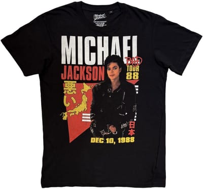 Michael Jackson - Bad Tour '88 Tokyo Heren Tshirt - S - Zwart