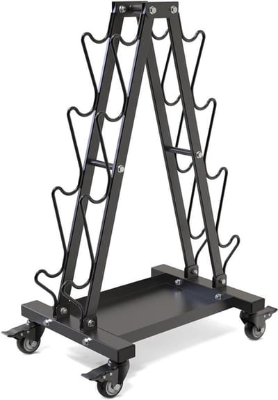 4-niveau Dumbbell Rek met Wielen - Draagbare Gewichtenopslag voor Thuisfitness, Dumbbell en Kettlebell Organizer