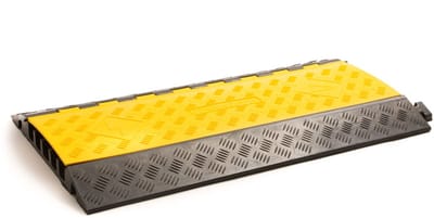 Rubbermagazijn - Kabelbrug - 5 kanalen - Zwart-Geel - LxBxH=930x500x50mm - Kabelbeschermer - Veilige verwerking van kabels - Kabelgoot