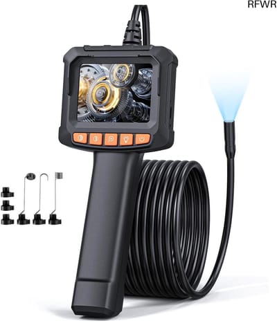RFWR® Endoscoopcamera met licht 1080p HD, IP67 waterdicht, 2,4 inch scherm, 5 meter kabel en 2000 mAh batterij