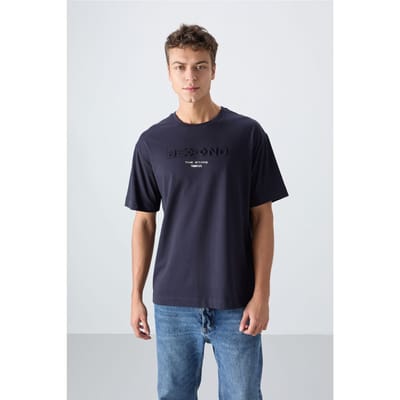 Oversized Katoen-Polyester Logo T-Shirt