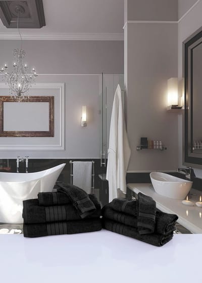 Good Morning uni handdoek effen kleur - Handdoekenset 2 - Zwart - Badstof