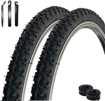 2x Fietsband 26 inch Zwart (47-559) incl. Binnenbanden en Montagehefbomen