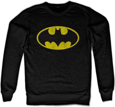 DC Comics Batman Sweater/trui -S- Distressed Logo Zwart