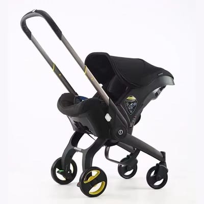 Velmio Luxe Kinderwagen 4-in-1 - Buggy - Maxi Cosi - Autostoel - Autozitje - Lichtgewicht - All-Terrain - 60x45cm - 360 °- Opvouwbaar - Zwart