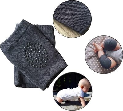 Set van 2 baby kniebeschermers - lichtgrijs en donkergrijze baby kniepads - unisex - one size